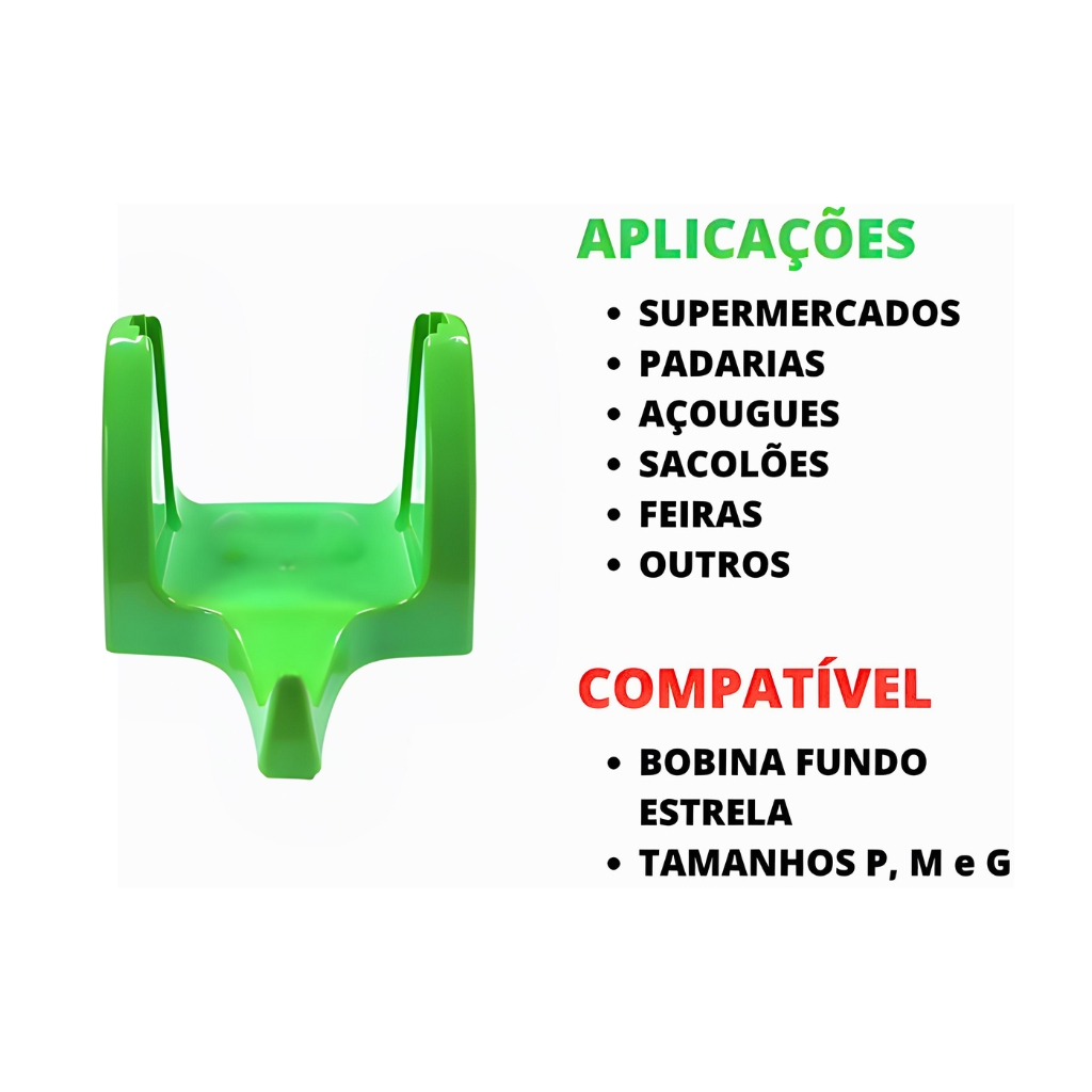 Aplicações Kit 4 Suportes para Bobina Fundo Estrela com Ventosas – Cor Verde